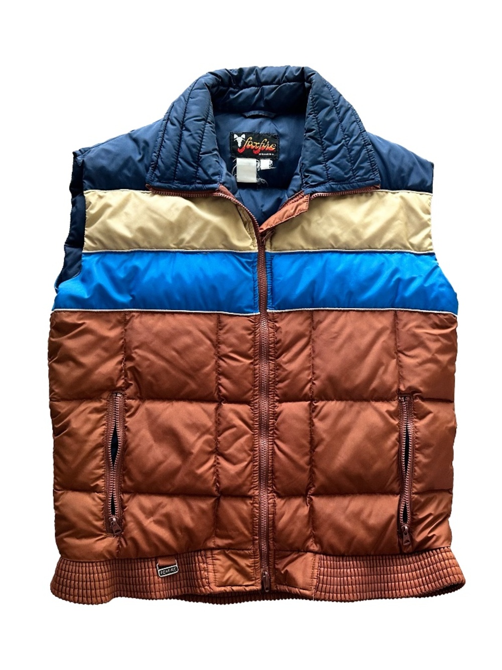 Vintage Foxfire Puffer Vest Colorblock M/L